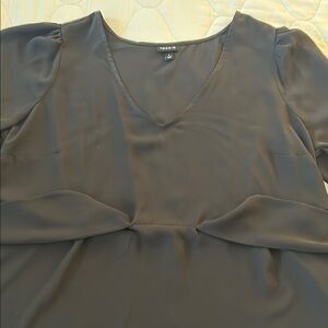 Torrid Black Tie Front button Sleeve Blouse